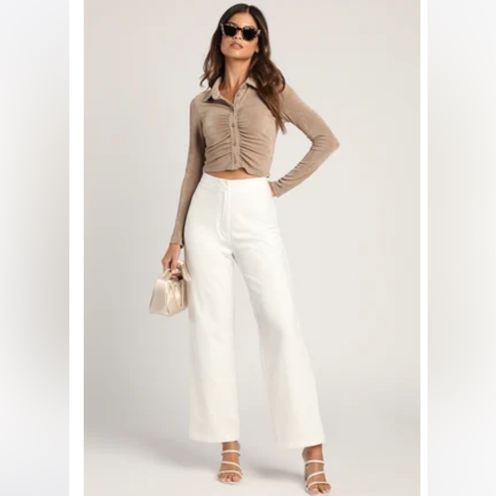 White Lulus trouser pants
